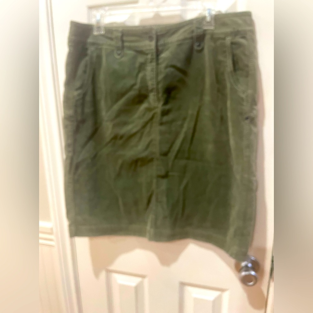 MARC CAIN (14) SPORTS VELVET Forest Green CARGO SKIRT MS 71.24 W78/MK.713.78 N6